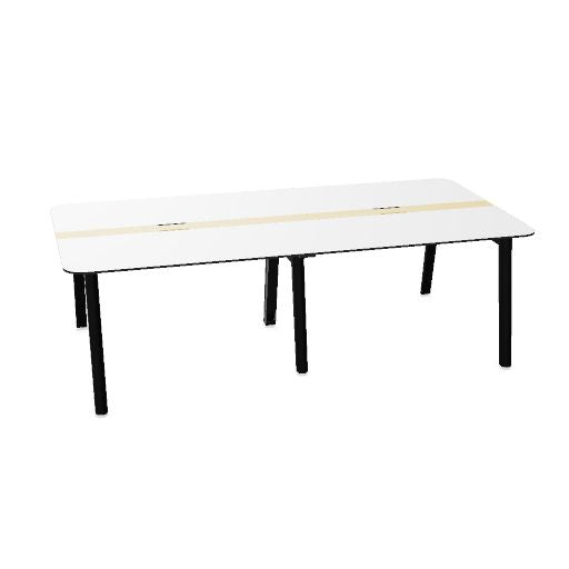 NOVA WOOD Konferenztisch | 1200 - 2800 mm (4-10 Personen), Elektrifiziert, HPL
