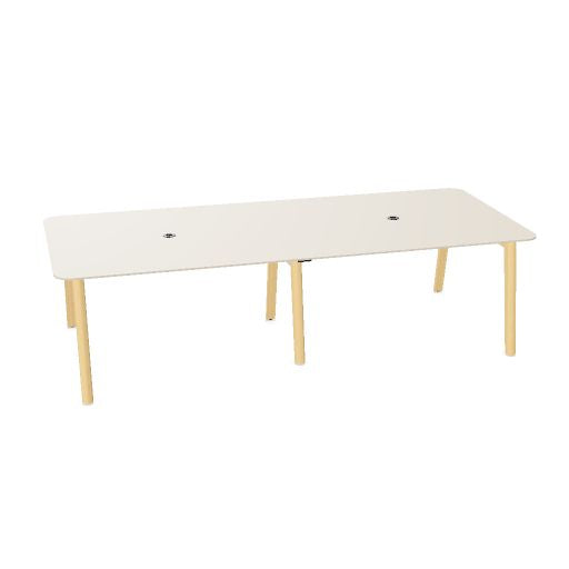 NOVA WOOD Konferenztisch | 1200 - 2800 mm (4-10 Personen), Elektrifiziert, HPL