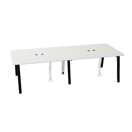 NOVA WOOD Konferenztisch | 1200 - 2800 mm (4-10 Personen), Elektrifiziert, HPL