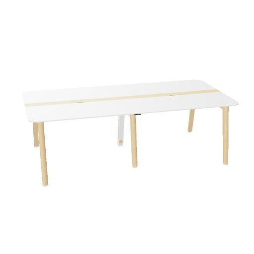 NOVA WOOD Konferenztisch | 1200 - 2800 mm (4-10 Personen), Elektrifiziert, HPL