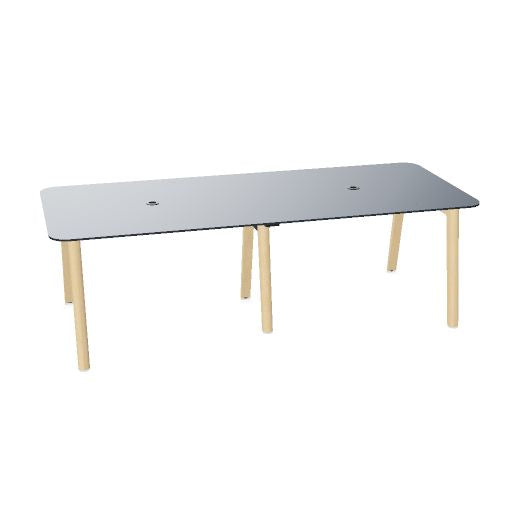 NOVA WOOD Konferenztisch | 1200 - 2800 mm (4-10 Personen), Elektrifiziert, HPL