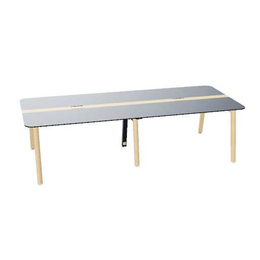 NOVA WOOD Konferenztisch | 1200 - 2800 mm (4-10 Personen), Elektrifiziert, HPL