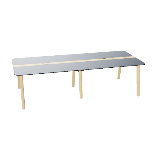 NOVA WOOD Konferenztisch | 1200 - 2800 mm (4-10 Personen), Elektrifiziert, HPL