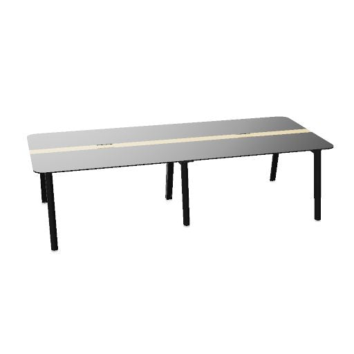 NOVA WOOD Konferenztisch | 1200 - 2800 mm (4-10 Personen), Elektrifiziert, HPL