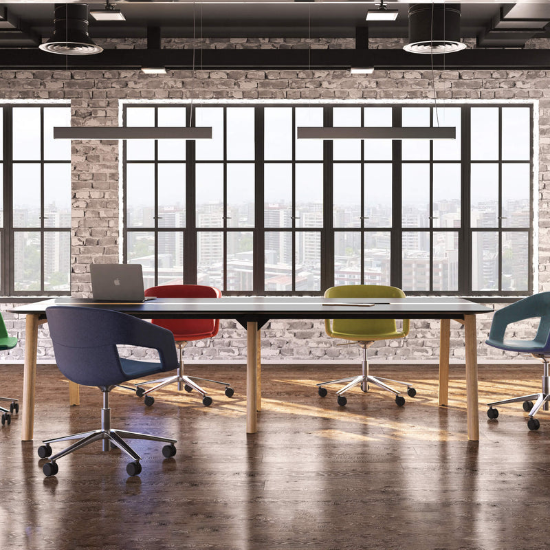 NOVA WOOD Konferenztisch | 1200 - 2800 mm (4-10 Personen), Elektrifiziert, HPL - 7 Main Image