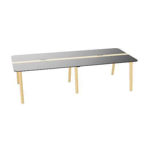 NOVA WOOD Konferenztisch | 1200 - 2800 mm (4-10 Personen), Elektrifiziert, HPL
