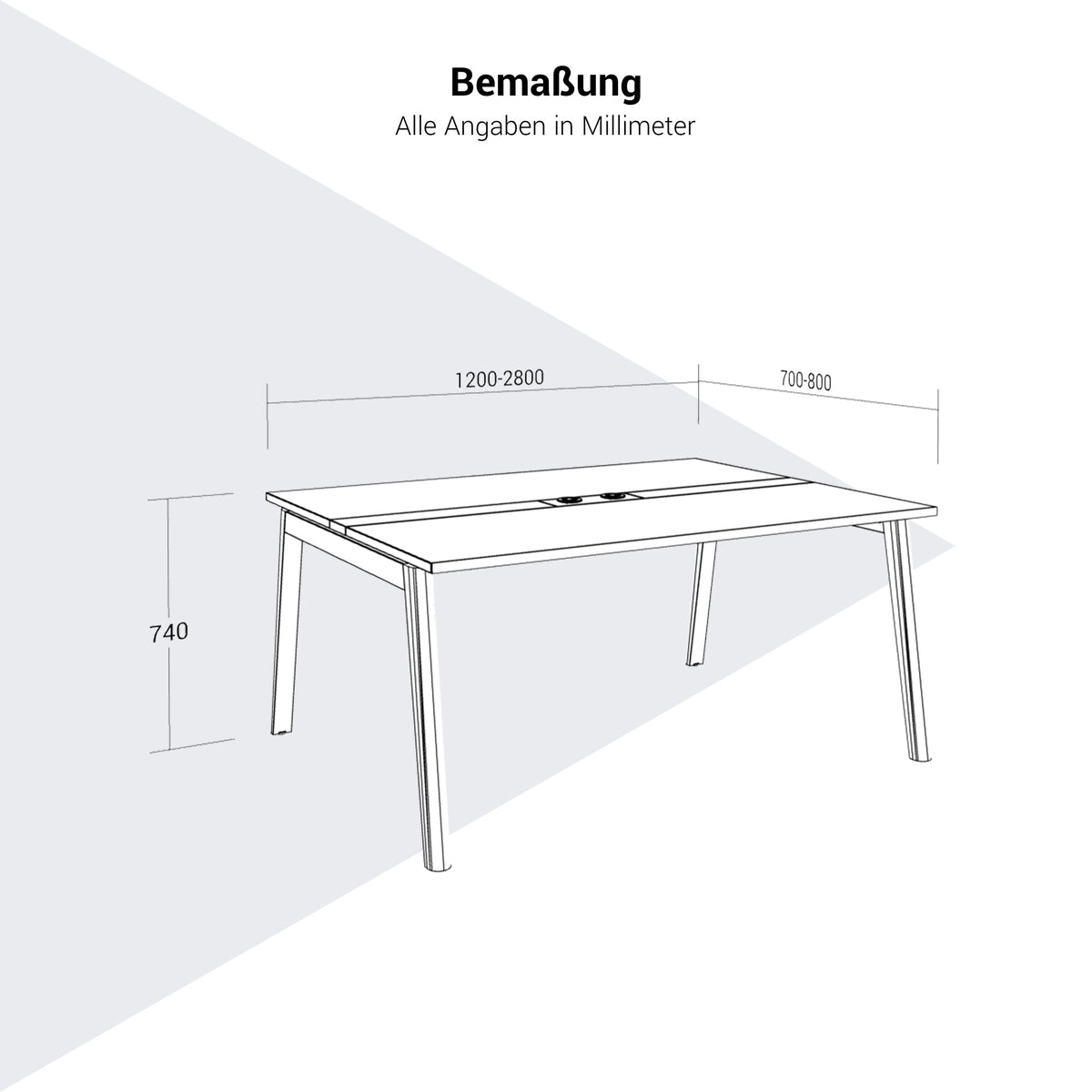NOVA WOOD Konferenztisch | 1200 - 2800 mm (4-10 Personen), Elektrifiziert, Melamin - 13 Lightbox Main Image