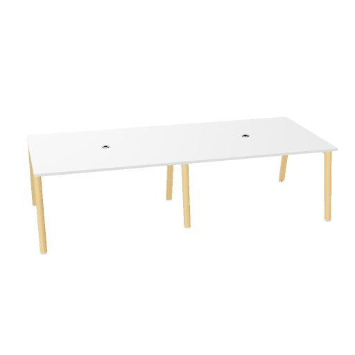 NOVA WOOD Konferenztisch | 1200 - 2800 mm (4-10 Personen), Elektrifiziert, Melamin