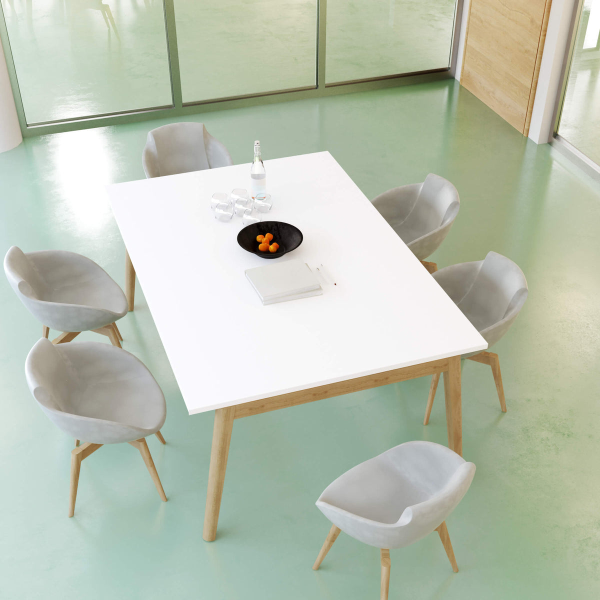 NOVA WOOD Konferenztisch | 1200 - 2800 mm (4-10 Personen), Elektrifiziert, Melamin - 5 Lightbox Main Image