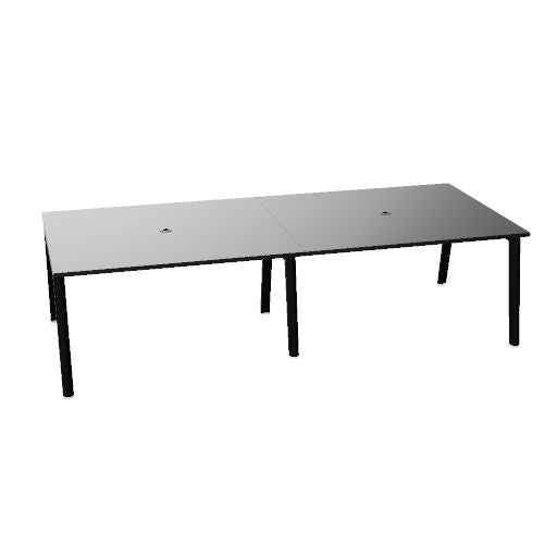 NOVA WOOD Konferenztisch | 1200 - 2800 mm (4-10 Personen), Elektrifiziert, Melamin