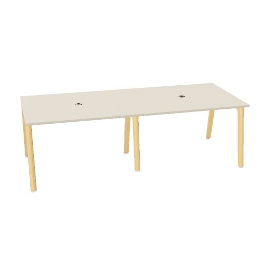 NOVA WOOD Konferenztisch | 1200 - 2800 mm (4-10 Personen), Elektrifiziert, Melamin
