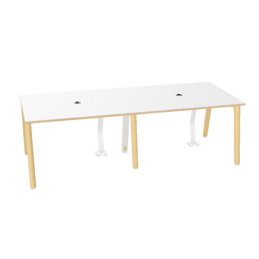 NOVA WOOD Konferenztisch | 1200 - 2800 mm (4-10 Personen), Elektrifiziert, Melamin