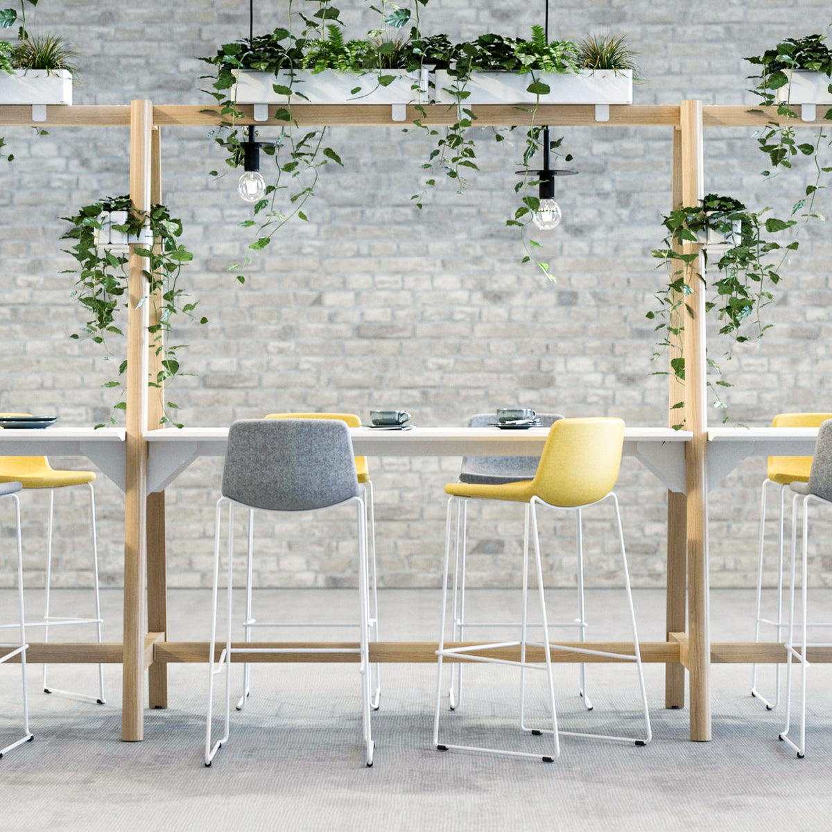 NOVA WOOD Multipurpose Tisch | 1400 - 1800 x 740 - 1050 mm, HPL Weiß - 8 Lightbox Main Image