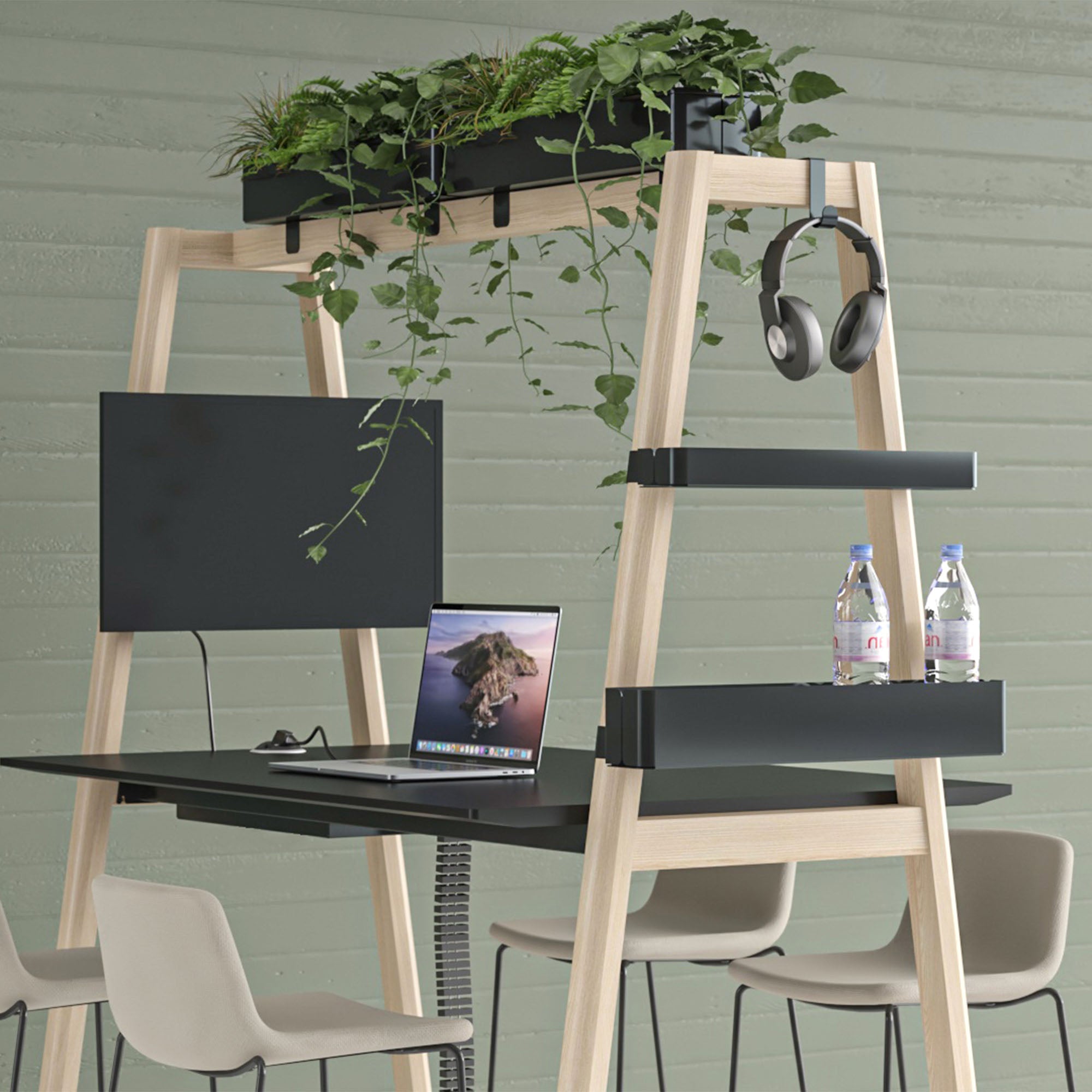NOVA WOOD Multipurpose Tisch | 1400 - 1800 x 740 - 1050 mm, HPL Weiß