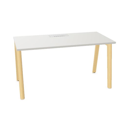 NOVA WOOD Schreibtisch | 1200 - 1800 mm, Massivholz-Gestell, Melamin