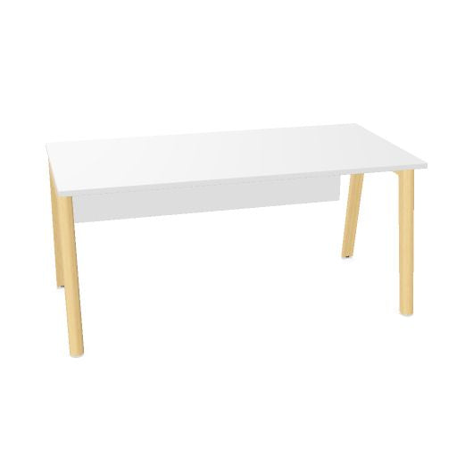 NOVA WOOD Schreibtisch | 1200 - 1800 mm, Massivholz-Gestell, Melamin