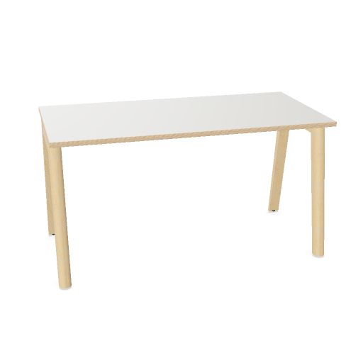 NOVA WOOD Schreibtisch | 1200 - 1800 mm, Massivholz-Gestell, Melamin