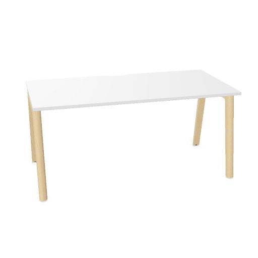 NOVA WOOD Schreibtisch | 1200 - 1800 mm, Massivholz-Gestell, Melamin