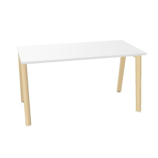 NOVA WOOD Schreibtisch | 1200 - 1800 mm, Massivholz-Gestell, Melamin