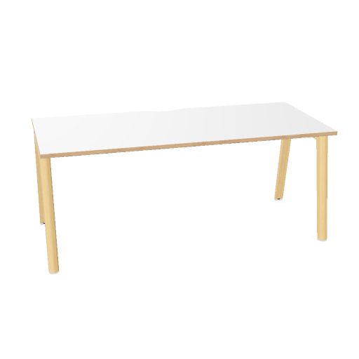 NOVA WOOD Schreibtisch | 1200 - 1800 mm, Massivholz-Gestell, Melamin