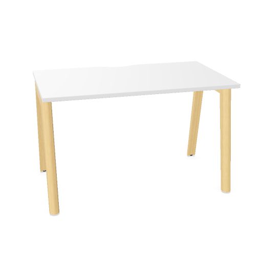 NOVA WOOD Schreibtisch | 1200 - 1800 mm, Massivholz-Gestell, Melamin