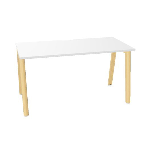 NOVA WOOD Schreibtisch | 1200 - 1800 mm, Massivholz-Gestell, Melamin
