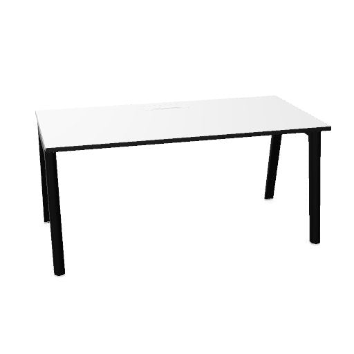 NOVA WOOD Schreibtisch | 1200 - 1800 mm, Massivholz-Gestell, Melamin