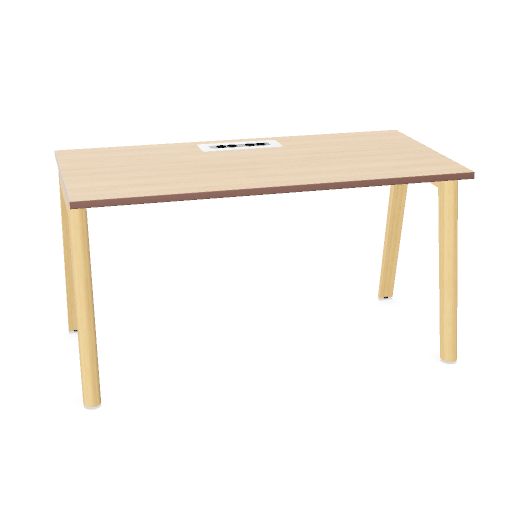 NOVA WOOD Schreibtisch | 1200 - 1800 mm, Massivholz-Gestell, Melamin