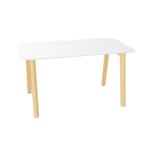 NOVA WOOD Schreibtisch | 1400 - 1800 mm, Massivholz-Gestell, HPL