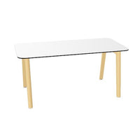 NOVA WOOD Schreibtisch | 1400 - 1800 mm, Massivholz-Gestell, HPL