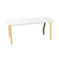 NOVA WOOD Schreibtisch | 1400 - 1800 mm, Massivholz-Gestell, HPL
