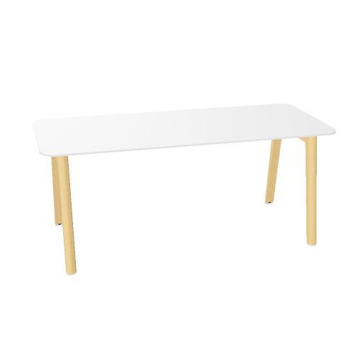 NOVA WOOD Schreibtisch | 1400 - 1800 mm, Massivholz-Gestell, HPL
