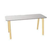 NOVA WOOD Schreibtisch | 1400 - 1800 mm, Massivholz-Gestell, HPL