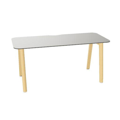 NOVA WOOD Schreibtisch | 1400 - 1800 mm, Massivholz-Gestell, HPL