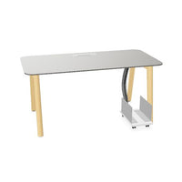 NOVA WOOD Schreibtisch | 1400 - 1800 mm, Massivholz-Gestell, HPL