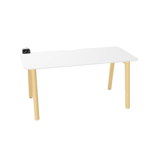 NOVA WOOD Schreibtisch | 1400 - 1800 mm, Massivholz-Gestell, HPL