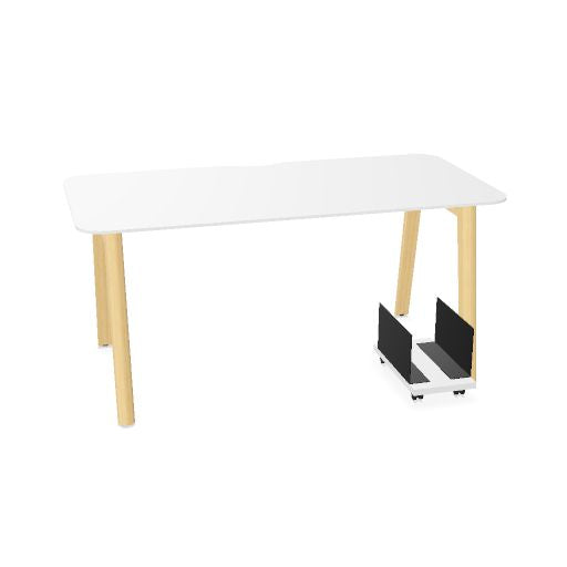 NOVA WOOD Schreibtisch | 1400 - 1800 mm, Massivholz-Gestell, HPL