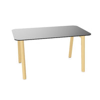 NOVA WOOD Schreibtisch | 1400 - 1800 mm, Massivholz-Gestell, HPL