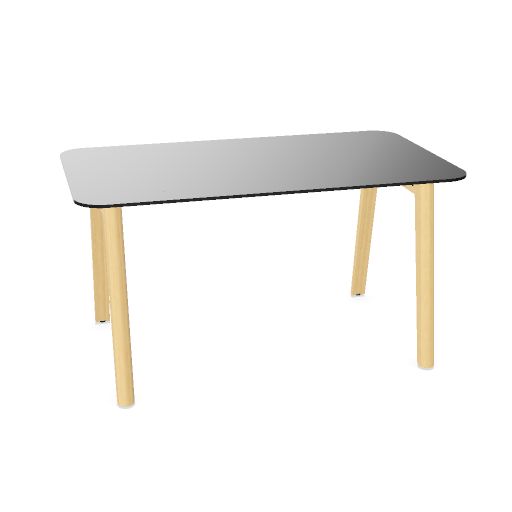 NOVA WOOD Schreibtisch | 1400 - 1800 mm, Massivholz-Gestell, HPL