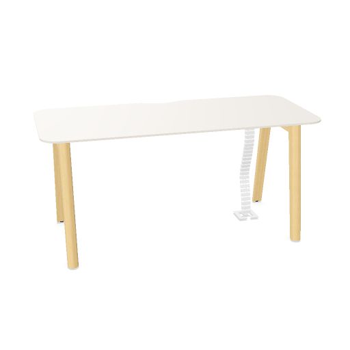 NOVA WOOD Schreibtisch | 1400 - 1800 mm, Massivholz-Gestell, HPL