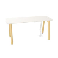 NOVA WOOD Schreibtisch | 1400 - 1800 mm, Massivholz-Gestell, HPL