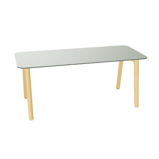 NOVA WOOD Schreibtisch | 1400 - 1800 mm, Massivholz-Gestell, HPL