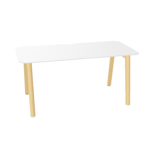 NOVA WOOD Schreibtisch | 1400 - 1800 mm, Massivholz-Gestell, HPL