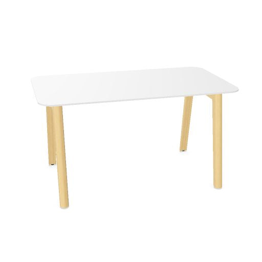 NOVA WOOD Schreibtisch | 1400 - 1800 mm, Massivholz-Gestell, HPL