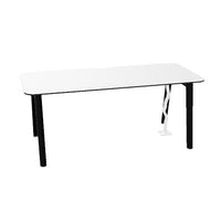 NOVA WOOD Schreibtisch | 1400 - 1800 mm, Massivholz-Gestell, HPL