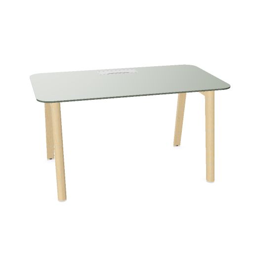 NOVA WOOD Schreibtisch | 1400 - 1800 mm, Massivholz-Gestell, HPL