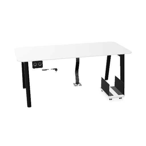 NOVA WOOD Schreibtisch | 1400 - 1800 mm, Massivholz-Gestell, HPL