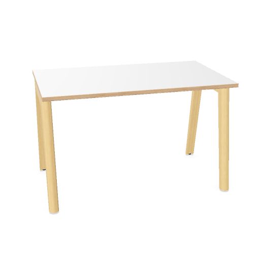 NOVA WOOD Schreibtisch | 1200 - 1800 mm, Massivholz-Gestell, Melamin