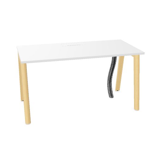 NOVA WOOD Schreibtisch | 1200 - 1800 mm, Massivholz-Gestell, Melamin