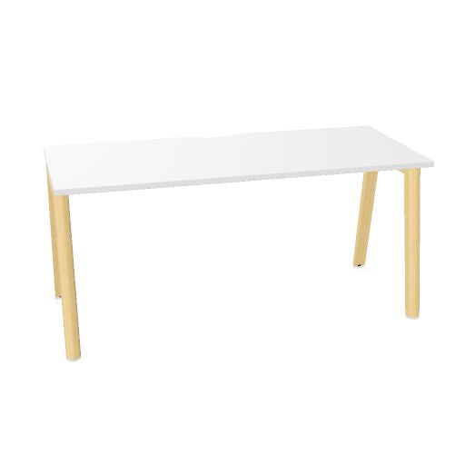 NOVA WOOD Schreibtisch | 1200 - 1800 mm, Massivholz-Gestell, Melamin